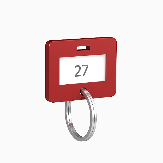 Kroužky na klíče s visačkami červené (balení 10ks)