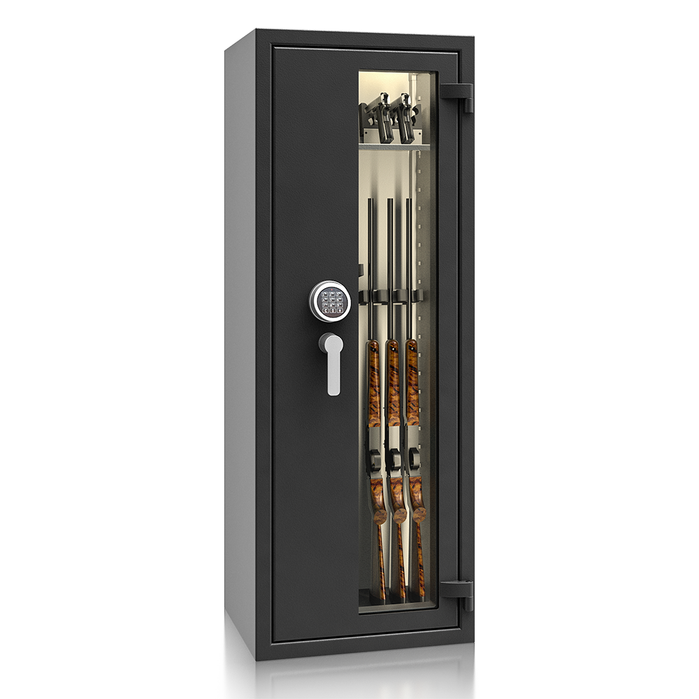 Prosklený trezor St. Gallen WF VITRINA KOMBI 56410.52 EL, grafitově černý