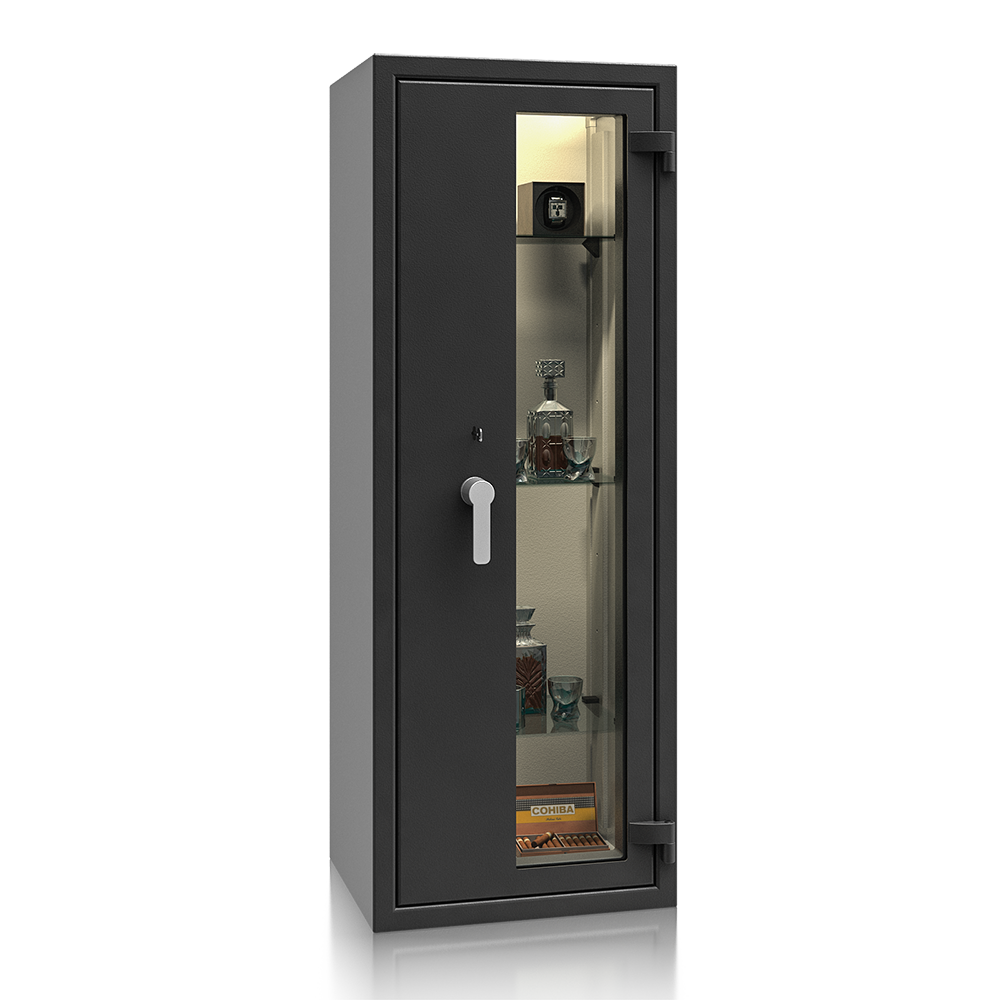 Prosklený trezor St. Gallen WF VITRINA 56412.01 KL, grafitově černý