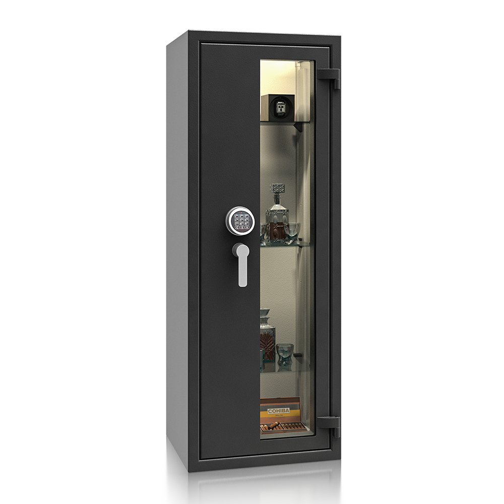 Prosklený trezor St. Gallen WF VITRINA 56412.02 EL, grafitově černý